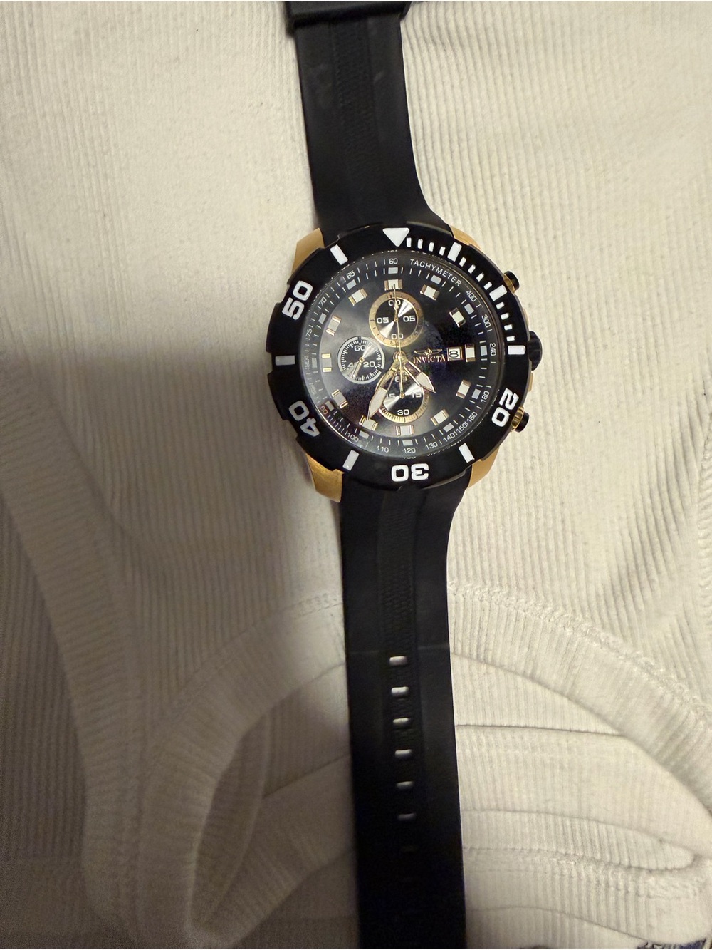 Invicta Black and Gold Sport Chronograph Watch